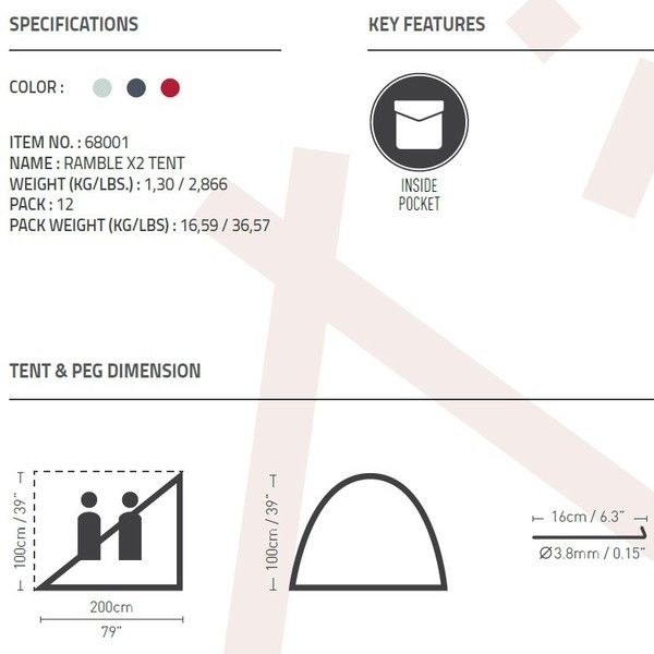 Тент пляжный Ramble X2, 200*100*100 см, Bestway
