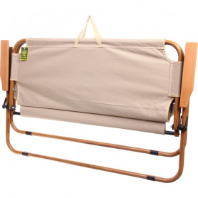 Кресло складное 2-местное с подлокотниками до 160 кг, 113*46*75 см, бежевый, каркас алюминий