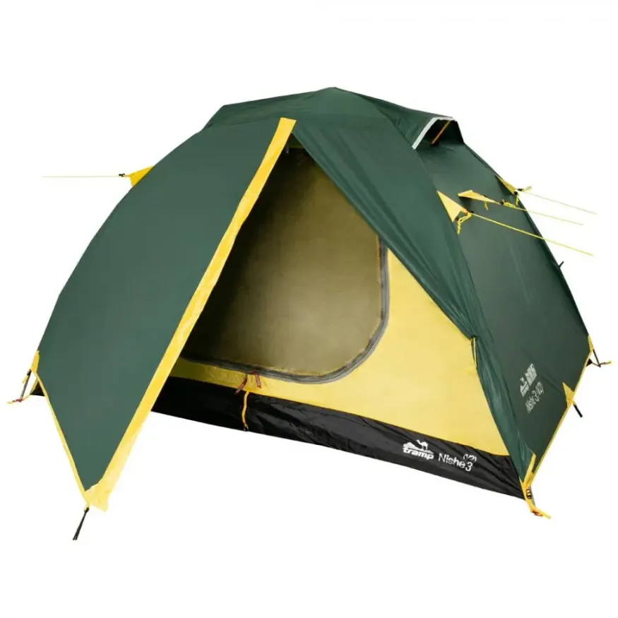 Палатка Nishe 3 V2 зеленая, Tramp